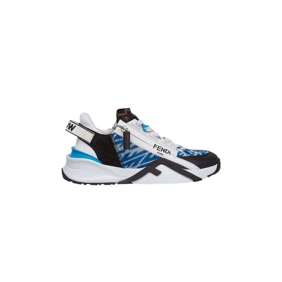 Fendi Flow sneaker 
White & blue Lycra® low top - Picture 1 of 6